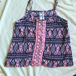 Justice Crocheted Boho tank top youth 14, size 0 women